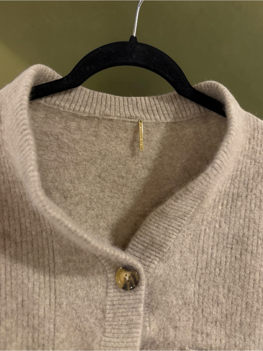 Elle Tahari Cashmere Cropped Cardigan XS Ribbed Cottagecore - Picture 2 of 5